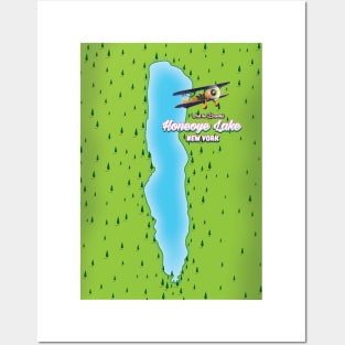 Honeoye Lake New York map Posters and Art